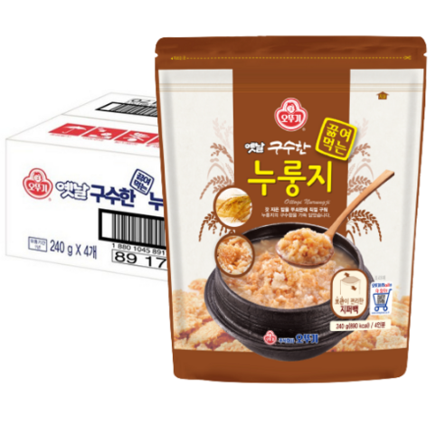 오뚜기 옛날 구수한 끓여먹는 누룽지, 240g, 4개