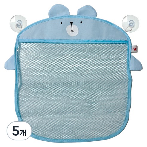 데일리해피비 흡착 욕실 그물망 정리함, 블루, 5개