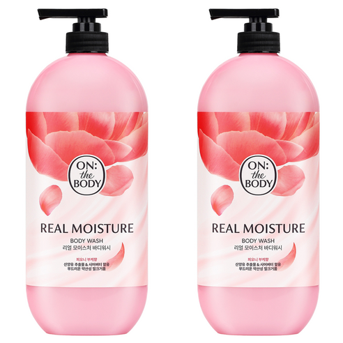 온더바디 리얼 모이스처 바디워시 피오니 부케향, 900g, 865ml, 2개