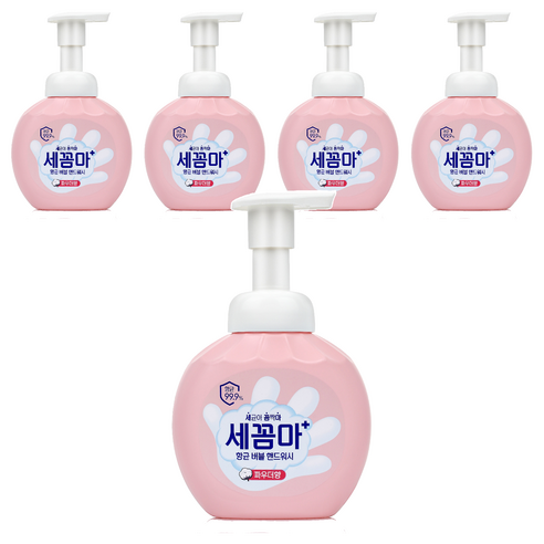 세균아꼼짝마 세꼼마 항균 버블 핸드워시 파우더향, 250ml, 5개