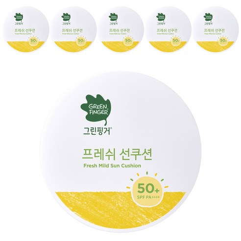 그린핑거 프레쉬 마일드 유아 선쿠션 SPF50+ PA++++, 12g, 6개