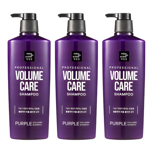 미쟝센 볼륨케어 퍼플 콜라겐 샴푸 프루티 플로럴향, 680ml, 3개