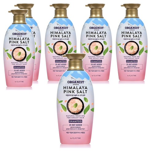 오가니스트 엘라스틴 히말라야 핑크솔트 스케일링 두피샴푸 그린플로럴향, 500ml, 6개