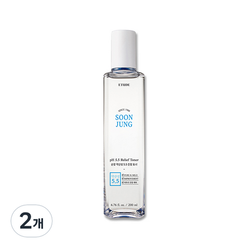 에뛰드 하우스 순정 약산성 5.5 진정 토너, 200ml, 2개