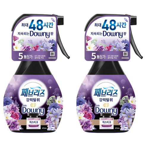 페브리즈 섬유탈취제 미스티크 본품, 370ml, 2개