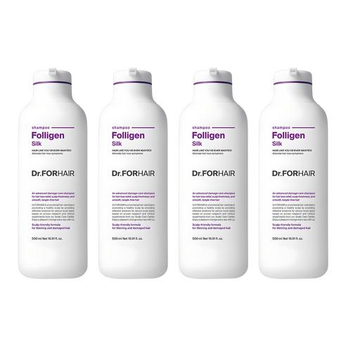 닥터포헤어 손상모케어 탈모증상완화 폴리젠 실크 샴푸, 500ml, 4개