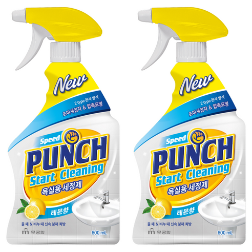 스피드 펀치 욕실용 세정제, 2개, 800ml