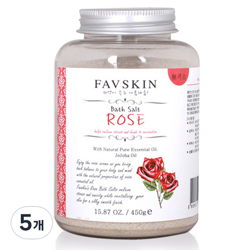 패브스킨 바스솔트 페퍼민트, 450g, 5개