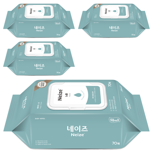 네이즈 노블 물티슈 캡형, 4세트, 70매, 73g