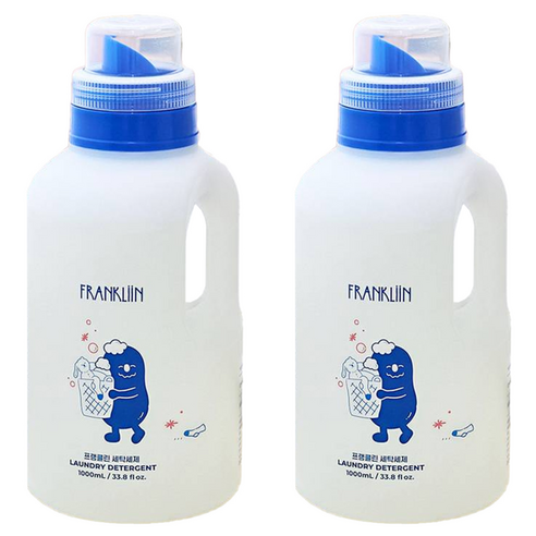 FRANKLIIN 세탁세제 무향, 1L, 2개