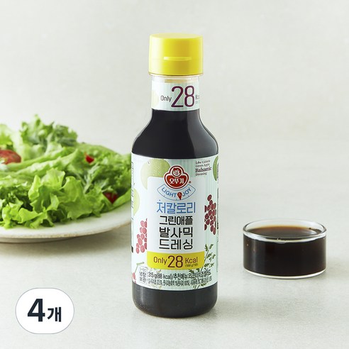 오뚜기 LIGHT&JOY 그린애플발사믹 저칼로리 드레싱, 315g, 4개