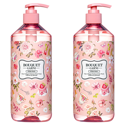 부케가르니 비타콜라겐 퍼퓸 바디워시 화이트머스크, 750ml, 2개