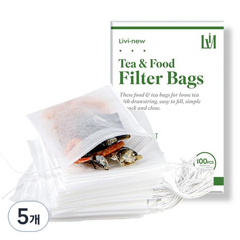 리비뉴 국물 육수용 일회용 다시백, 중(M), 100개입, 5개