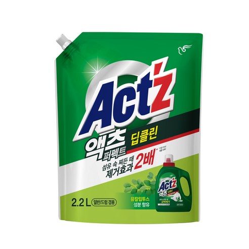 액츠 퍼펙트 딥클린 액상세제 리필, 2.2L, 1개