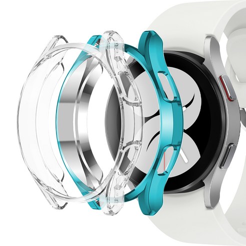 누아트 풀커버 케이스 44mm 2개입, 블루, 투명