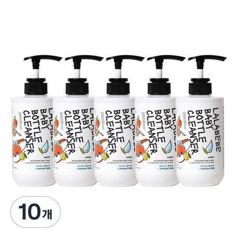 케이맘 랄라베베 유아용 젖병식기세정제 액상형 쿨라임향, 500ml, 10개