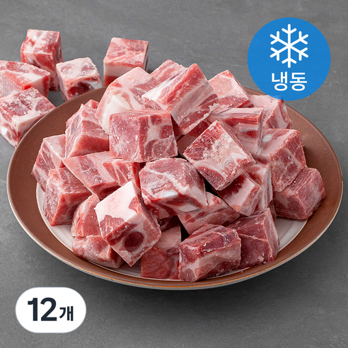 국제식품 수입 돈갈비 찜용 3 x 3 x 3 cm (냉동), 1kg, 12개