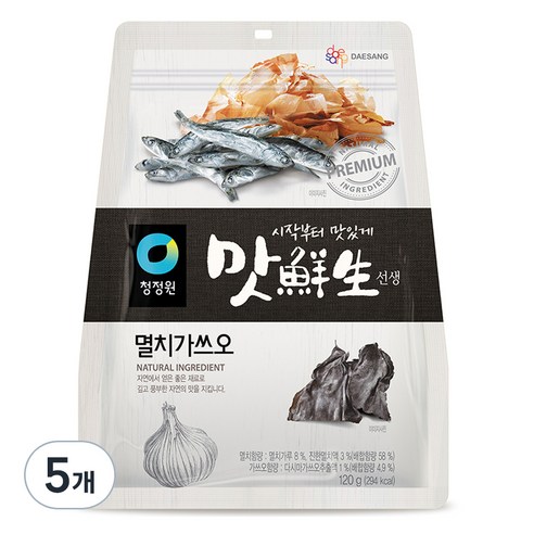 청정원 맛선생 멸치가쓰오 분말, 120g, 5개