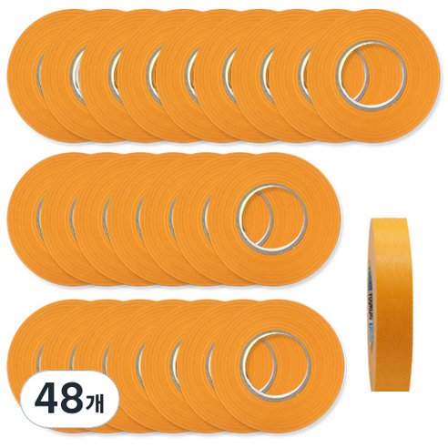 OON 마스킹테이프 노란색 12mm, 48개
