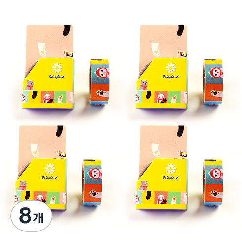 MAME 디자인 마스킹 테이프 1.5cm x 5m, 핑크고양이, 8개