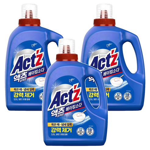 액츠 퍼펙트 베이킹소다 액상세제 본품, 3.5L, 3개