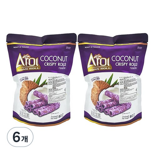 아로이 코코넛롤 크리스피롤 자색고구마, 80g, 6개