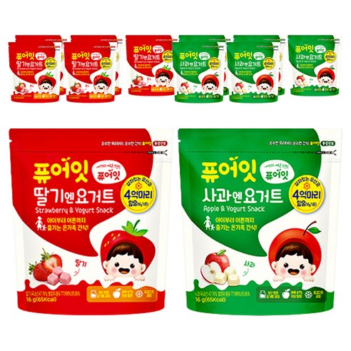 퓨어잇 내이브로 딸기엔요거트 2p + 사과엔요거트 2p, 딸기요거트, 사과요거트, 3개
