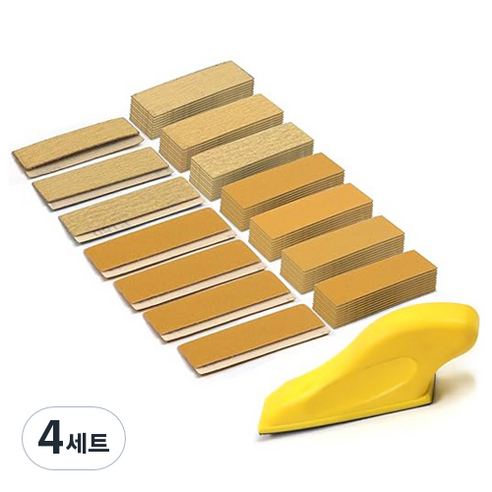 OON 미니 핸드 샌딩기 + 사포 70p 세트, 4세트