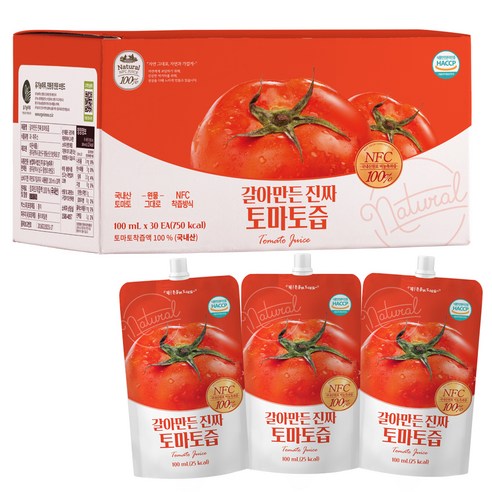 유기농마루 갈아만든 진짜 토마토즙, 100ml, 30개