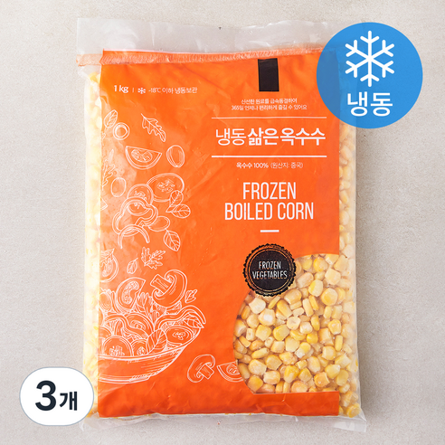 글로벌냉동식품 중국산 삶은 옥수수 (냉동), 3개, 1kg