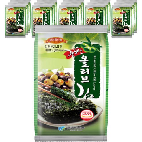 광천해저 도시락 올리브김, 4g, 16개