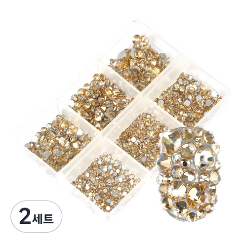 위드샨셀렉션 대용량 스와 플랫 스톤 세트, 02 샴페인골드, 2세트