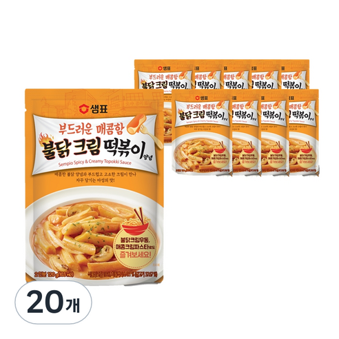 샘표 부드러운 달콤함 불닭크림 떡볶이양념, 120g, 20개