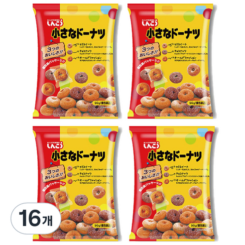 신코 미니도넛 360g 4p 세트, 90g, 16개