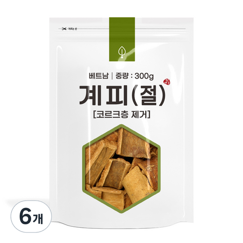 자연초 코르크층제거 계피 절, 300g, 6개
