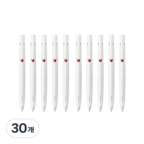 제브라 블렌 젤잉크팬 0.7mm, 화이트바디 + 레드잉크, 30개