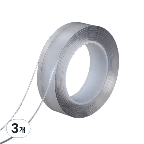 이지코 실리콘 양면테이프 1m x 30mm, 투명, 3개