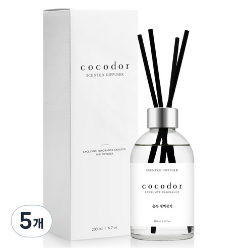 코코도르 화이트라벨 디퓨저, 숲속새벽공기, 200ml, 5개