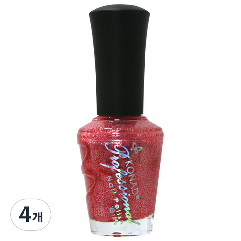 코나드 프로페셔널 레귤러 네일 폴리쉬 15ml, 샤이닝레드 펄, 4개