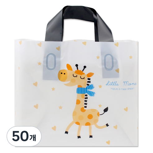 아이엔피 LDPE 손잡이 비닐백 소 30 x 20 cm, 10 큐티기린, 50개