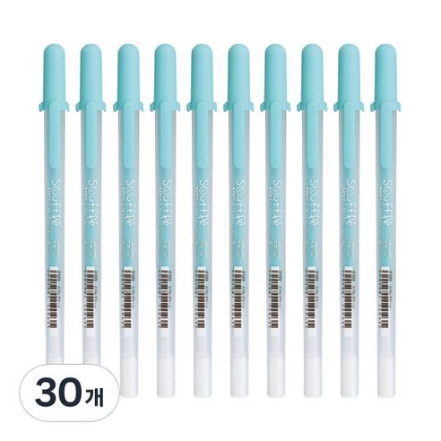 SAKURA 겔리롤 수플레 젤잉크펜 0.8mm, 그린, 30개