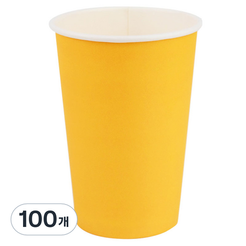 투고팩 종이컵 390ml 옐로우, 100개