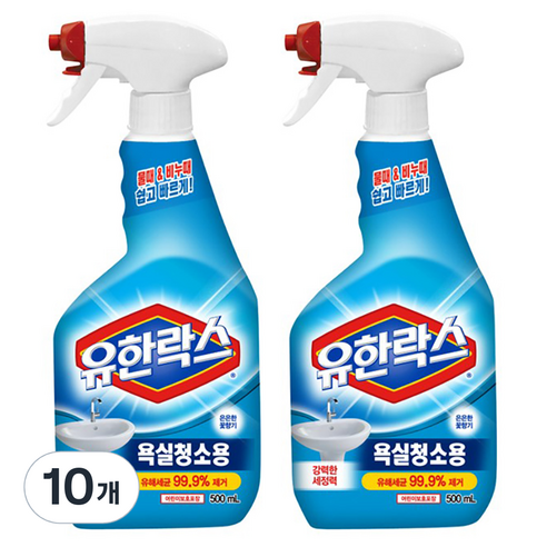 유한락스 멀티액션 욕실청소용 세정제, 500ml, 10개