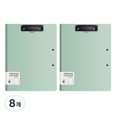 동아피엠에스 심플 커버 양방향 더블 클립보드 A4 31.5 x 22.5 cm, 그린, 8개