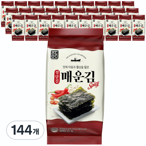 정담김 매운김 도시락김, 5g, 144개
