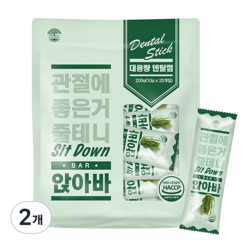 앉아바 덴탈껌 강아지 간식 20p, 관절건강, 200g, 2개