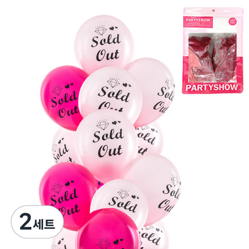 파티쇼 파티 장식 풍선 2종 x 10p 세트, 솔드아웃, 2세트