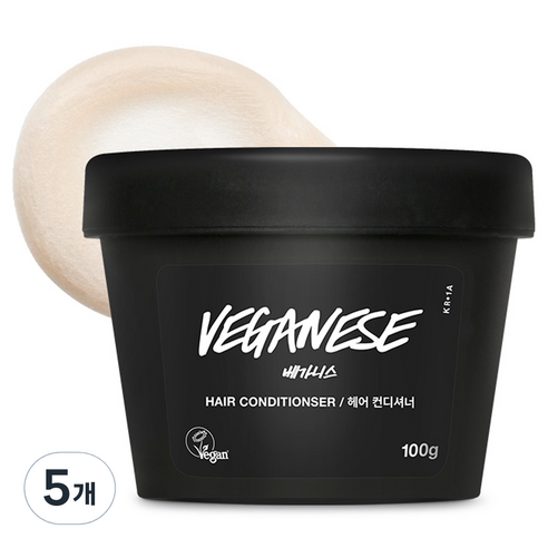 러쉬 공식 베가니스 헤어 컨디셔너, 100g, 5개