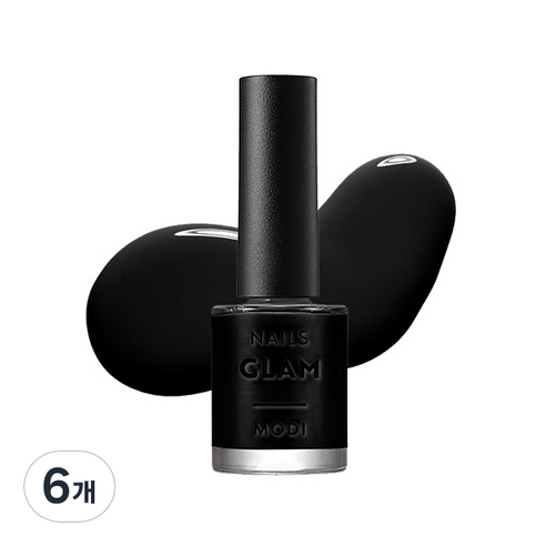 에뛰드 모디 글램 네일즈 매니큐어, 51호 러버블랙, 9ml, 6개