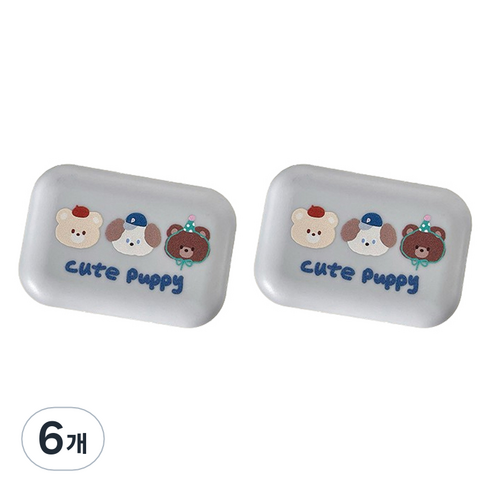 헬씨닷 큐트 퍼피 렌즈통, 그레이, 6개